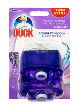 Duck Twin Refill Liquid Rim Block Lavender 2x50ml Toilet Cleaner