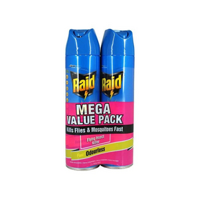 2x Raid 350g Flying Insect Killer Spray - Fast Acting (Indoor/Outdoor Pest Control)