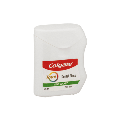 6x Colgate Total Dental Floss Mint Waxed Plaque Removal Gum Care - 25m