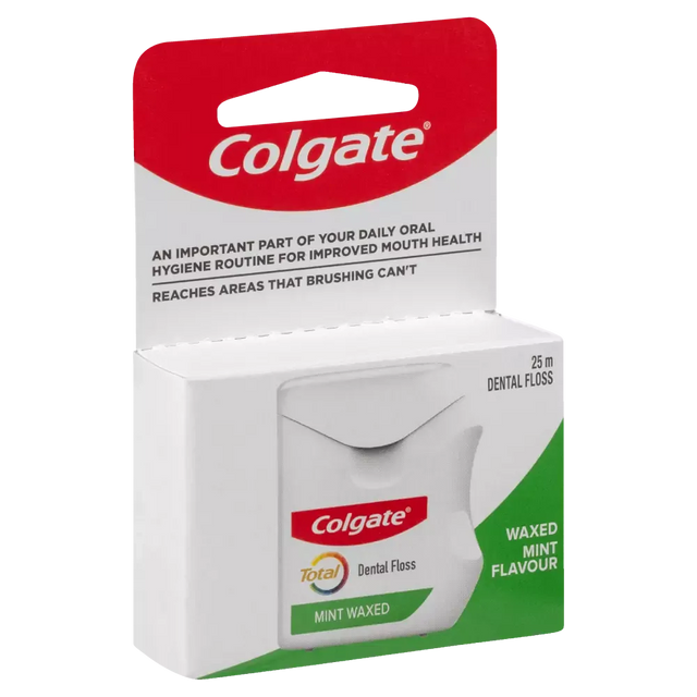 Colgate Total Dental Floss 25m - Mint Waxed (Plaque Removal & Gum Care)