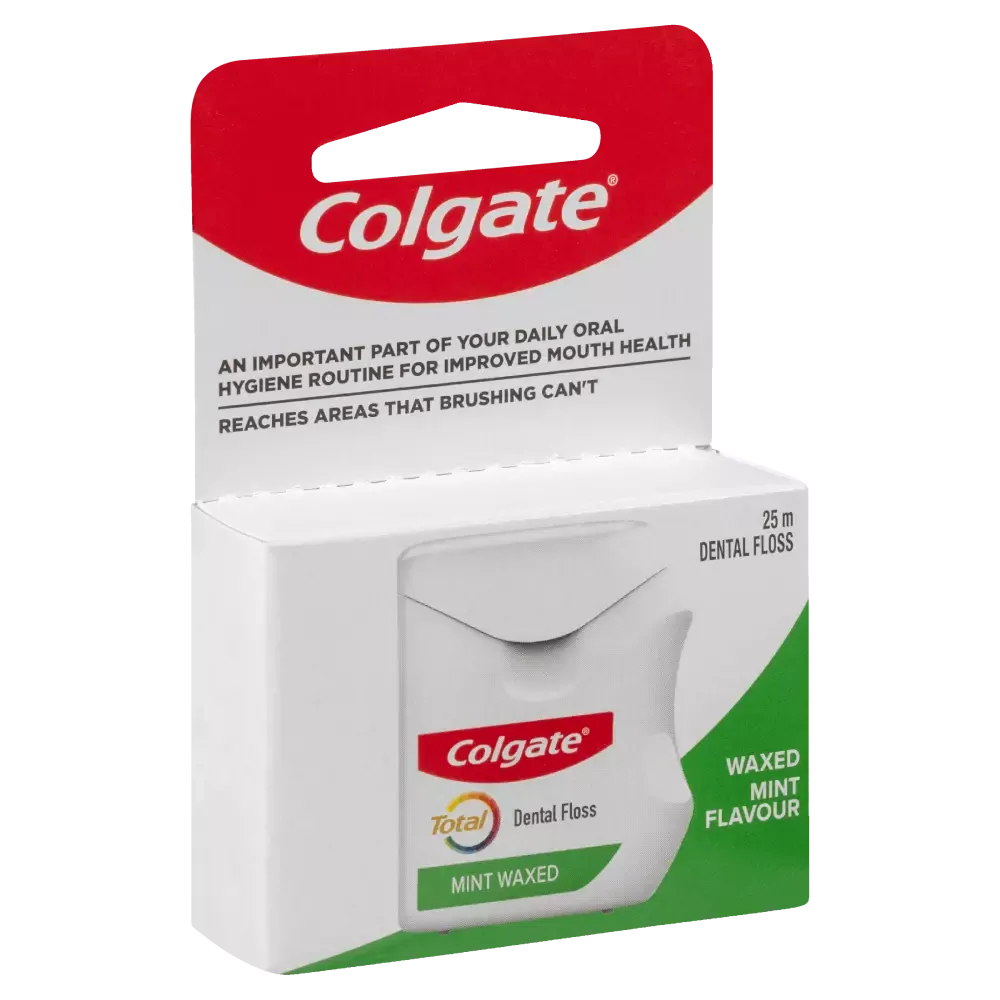 Colgate Total Dental Floss 25m - Mint Waxed (Plaque Removal & Gum Care)