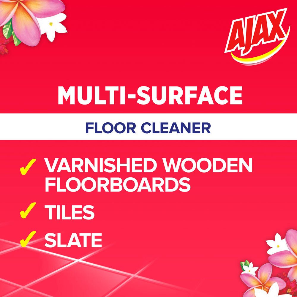 3x Ajax Tropical Breeze Floor Cleaner 750ml Bulk Pack (Divine Blends)