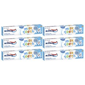 6x Macleans 63g Fluoride Milk Teeth Toothpaste Bulk Pack - Gentle Care (Babies 0-3 Years)