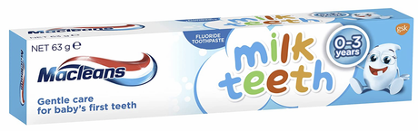 Macleans 63g Fluoride Milk Teeth Toothpaste - Gentle Care (Babies 0-3 Years)