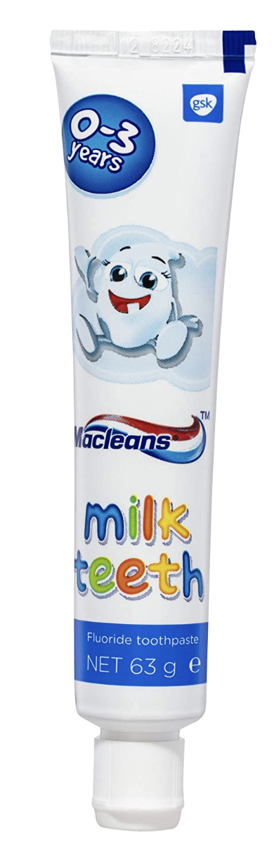 Macleans 63g Fluoride Milk Teeth Toothpaste - Gentle Care (Babies 0-3 Years)