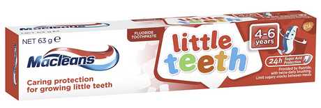 Macleans 63g Fluoride Little Teeth Toothpaste - Bubble Mint (Kids 4-6 Years)