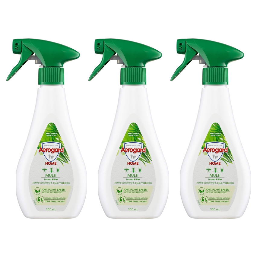 3x Aerogard Home Plant Based Multi-Insect Killer Spray 300ml (Bulk Pack)