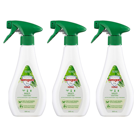 3x Aerogard Home Plant Based Multi-Insect Killer Spray 300ml (Bulk Pack)