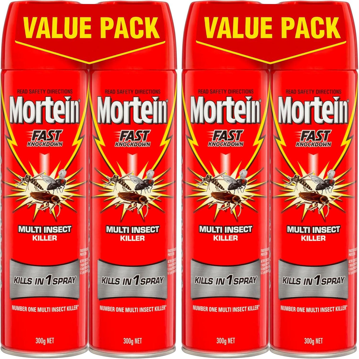 2 Packs of 2 300g Mortein Fast Knockdown Multi Insect Killer Surface Spray (4 Total)