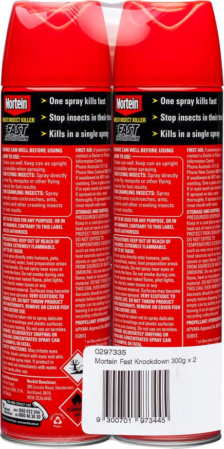 Mortein Fast Knockdown Multi-Insect Killer Surface Spray 300g - 2 Pack