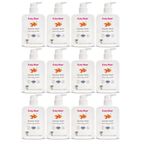 12x Euky Bear 300ml 3-in-1 Kids Bubble Bath Bulk Pack - Hair, Body & Bath (Sensitive Skin)