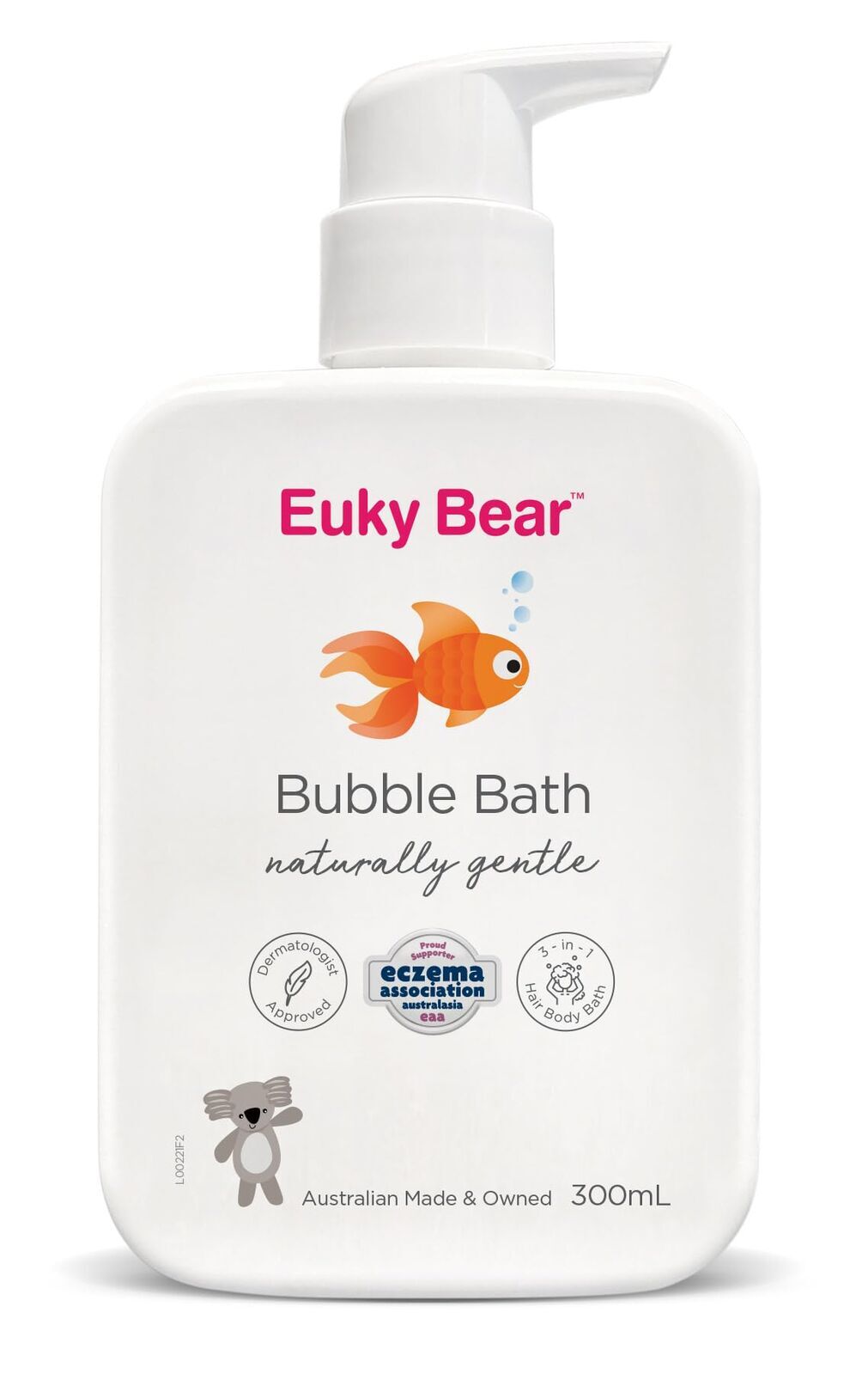 4x Euky Bear Bubble Bath 3-in-1 Hair Body Bath Kids Sensitive Skin 300ml