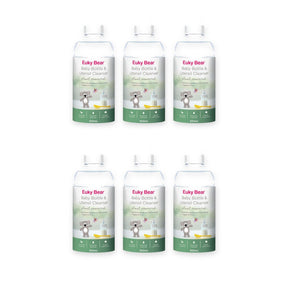 6x Euky Bear Baby Bottle & Utensil Cleaner Plant-Based Enzyme 500mL