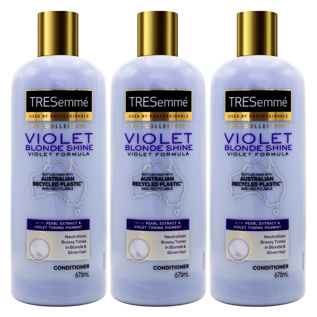 3x TRESemmé 675ml Pro Collection Violet Blonde Shine Conditioner (Pack)
