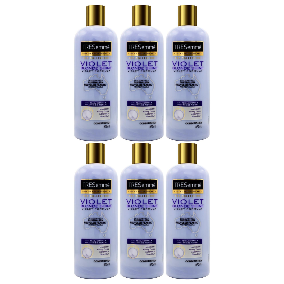 6x TRESemmé 675ml Pro Collection Violet Blonde Shine Conditioner Bulk Pack - For Blonde & Silver Hair