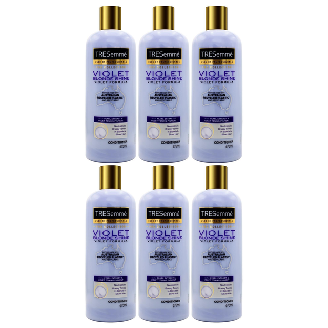 6x TRESemmé 675ml Pro Collection Violet Blonde Shine Conditioner Bulk Pack - For Blonde & Silver Hair