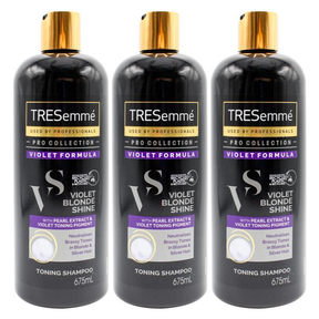 3x TRESemmé 675ml Violet Blonde Shine Toning Shampoo (Pack)