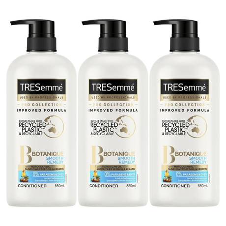 3x TRESemmé 850ml Smooth Remedy L Conditioner (Bulk Pack)