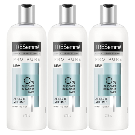 3x TRESemmé Professional 675ml Pro Pure Airlight Volume Conditioner (Bulk Pack)
