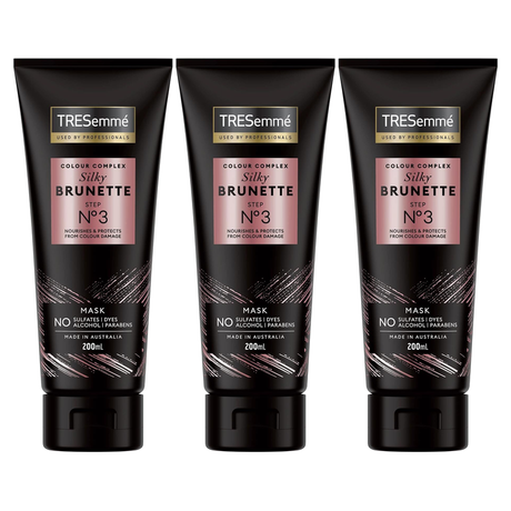 3x TRESemmé 200ml Silky Brunette Hair Mask with Colour Complex Pack - Step 3