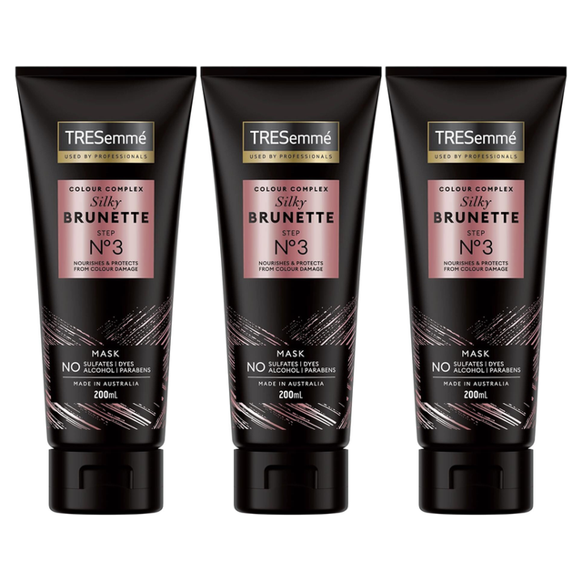 3x TRESemmé 200ml Silky Brunette Hair Mask with Colour Complex Pack - Step 3