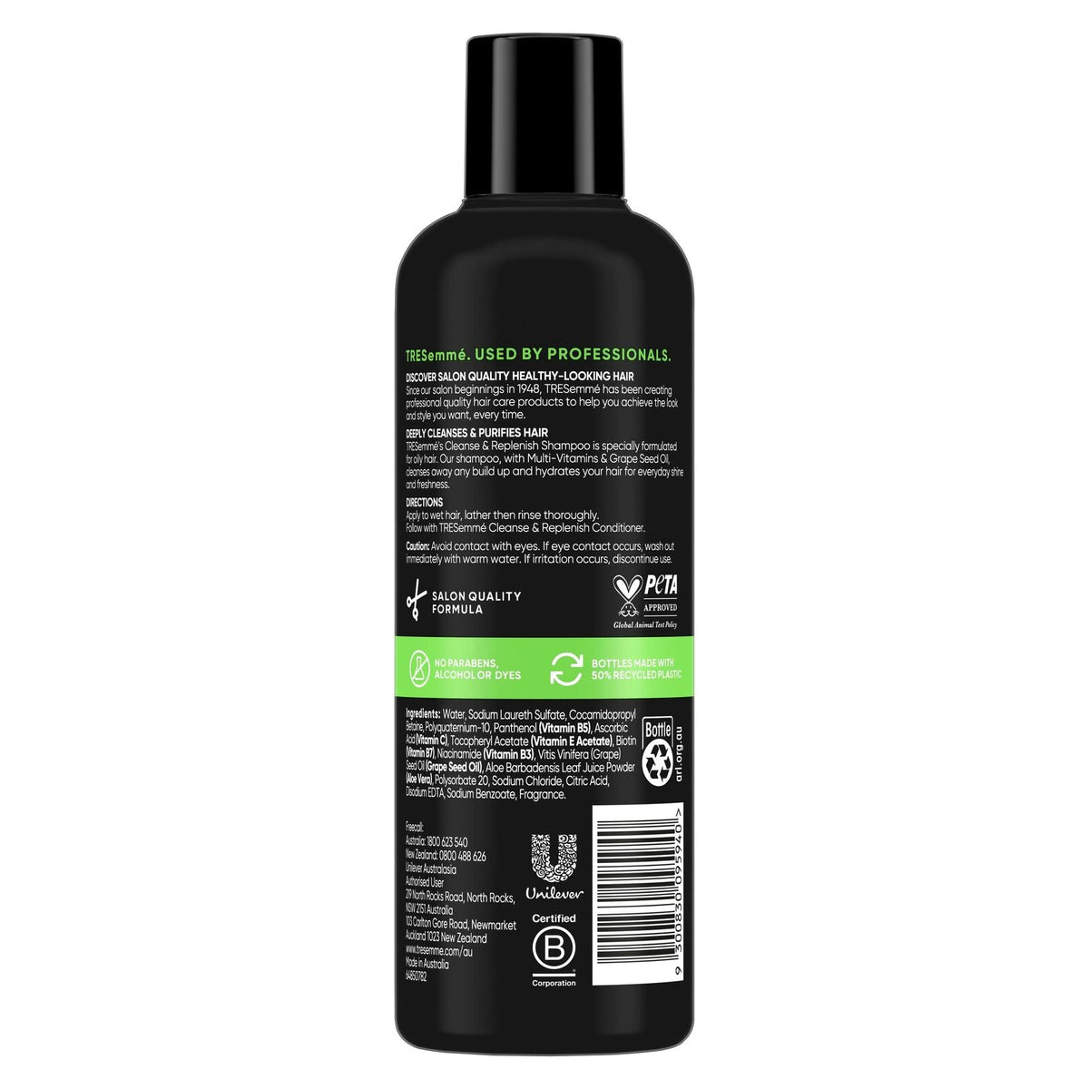 6x TRESemmé 350ml Cleanse & Replenish Shampoo Bulk Pack - Multivitamins & Grape Seed Oil