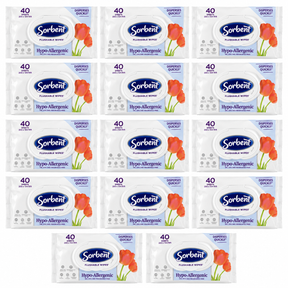 14x Sorbent Clean and Fresh Flushable Wet Wipes Bulk Pack - Hypo Allergenic (560 Pieces Total)
