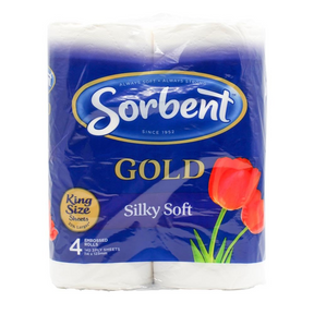 Sorbent 3-Ply Gold Silky Soft Toilet Paper (Pack of 4)