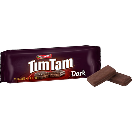 6x Arnott's Tim Tam Dark Chocolate Biscuits 200g - 1 Packet (Fresh Australian Batch)