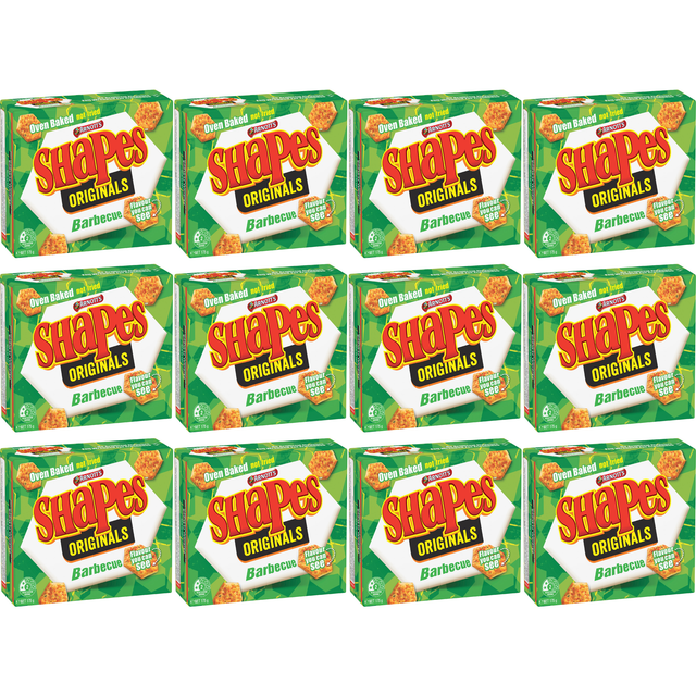 12x Arnott's Shapes Barbecue Cracker Biscuits 175g Bulk Pack - Product of Australia (Fresh Batch)