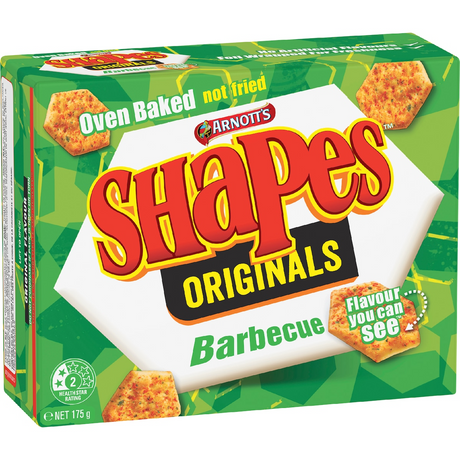 Arnott's Shapes Barbecue Cracker Biscuits 175g - Product of Australia (Fresh Batch)