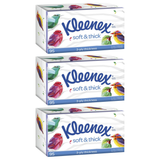 3x Kleenex Soft & Thick 3-Ply Facial Tissues Pack - 95 Sheet Pack