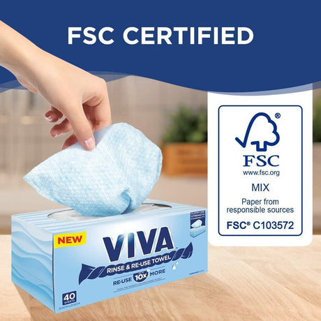 480x Viva Bulk Reusable Paper Towel (Rinse & Re-Use) - 20 Sheets x 24 Packs