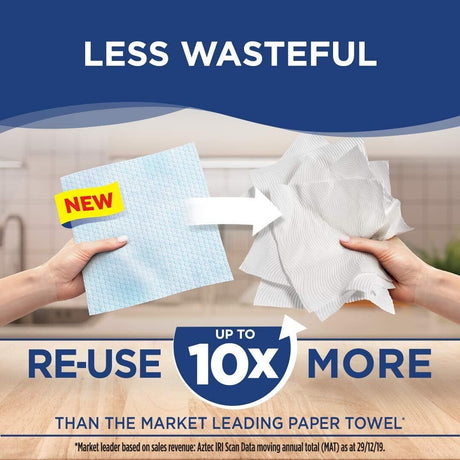 480x Viva Bulk Reusable Paper Towel (Rinse & Re-Use) - 20 Sheets x 24 Packs