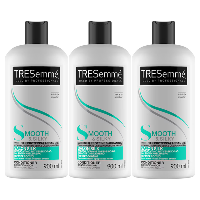 3x TRESemmé 900ml Silky Smooth Salon Silk Conditioner (Pack)
