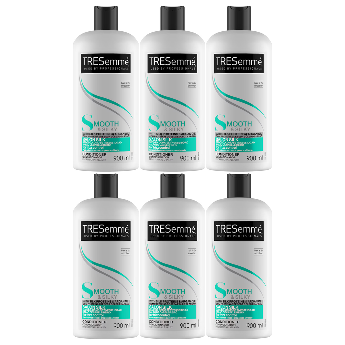 6x TRESemmé 900ml Silky Smooth Salon Silk Conditioner (Bulk Pack)