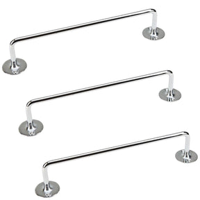 3x Clevinger 460mm Chrome Tea Towel Rail - Stainless Steel Holder Rack