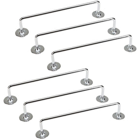 6x Clevinger 460mm Chrome Tea Towel Rail - Stainless Steel Holder Rack (Bulk Pack)