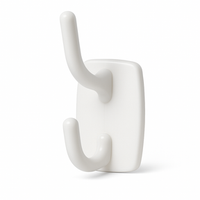 Deco Self-Adhesive Double Hook in White – 2.3kg Weight Capacity per Hook