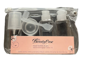 The Beauty Case 7-Piece Travel Bottles & Jars Set for Hand Luggage (Liquid Containers)