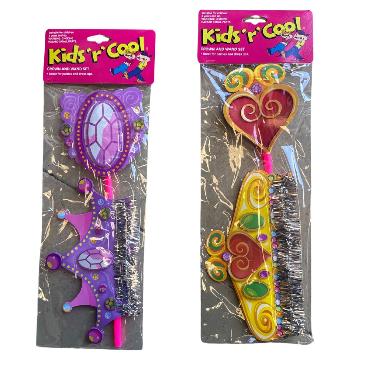 2-Pack Crown & Wand Set Tiara for Costume and Dress Ups