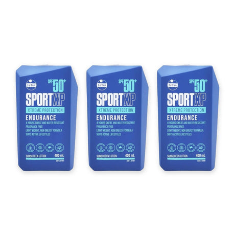 3x Le Tan Sport XP Xtreme Protection Endurance Sunscreen Lotion SPF50+ 400mL