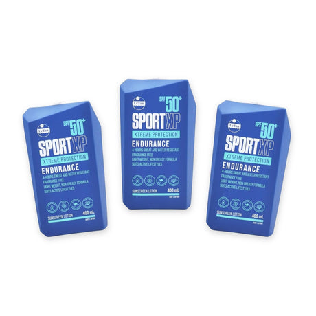 3x Le Tan Sport XP Xtreme Protection Endurance Sunscreen Lotion SPF50+ 400mL