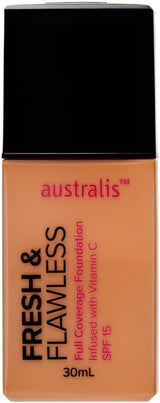 3x Australis Fresh & Flawless Full Coverage Foundation SPF15 - Sunkissed (Bulk Pack)