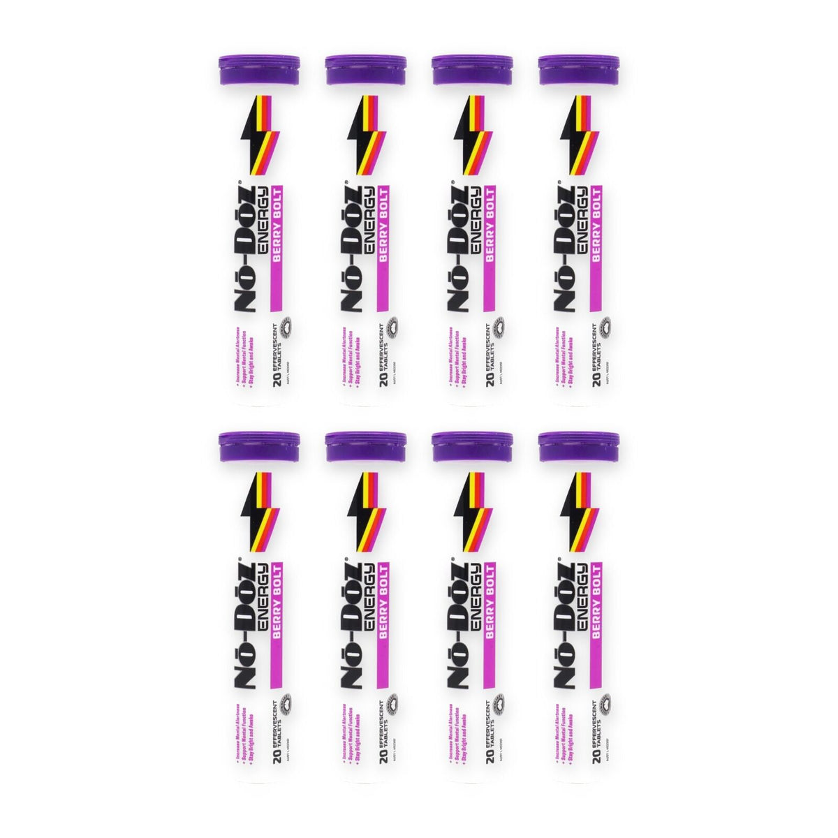 8x No Doz Effervescent Energy Tablets Berry Bolt 20 Pack