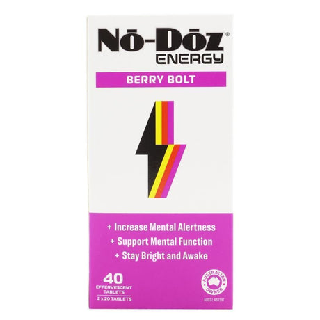 6x No Doz Effervescent Tablets Energy Berry Bolt 40 Pack (2x20pk)