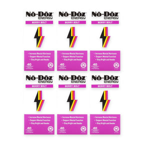 6x No Doz Effervescent Tablets Energy Berry Bolt 40 Pack (2x20pk)