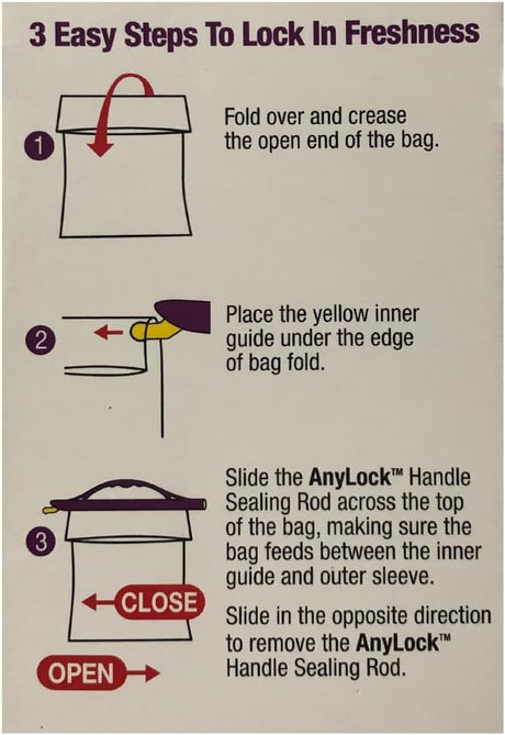 ANYLOCK 285mm Small Handle Sealing Rod - Reusable Clip Lock Sealers