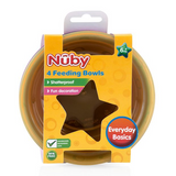 Nuby Value Feeding Bowls 4 Pack - Multicolour (6 Months+)