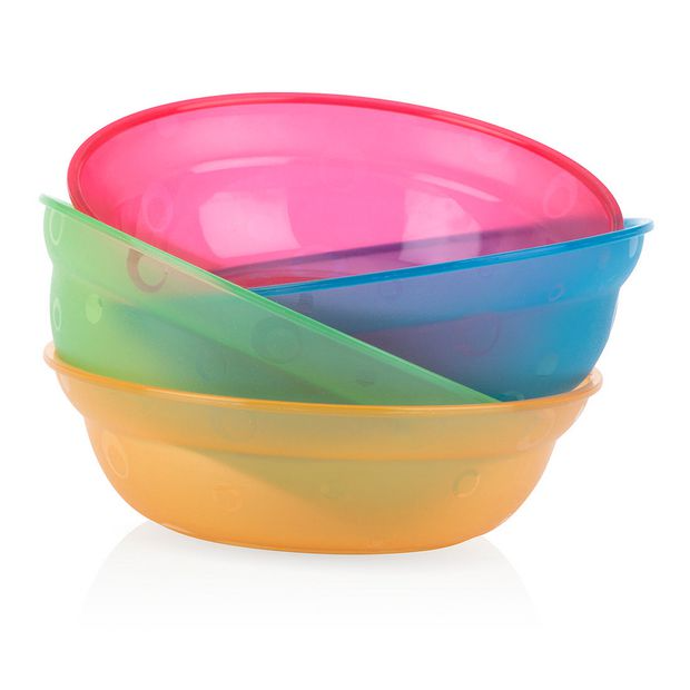 Nuby Value Feeding Bowls 4 Pack - Multicolour (6 Months+)